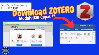 Cara Cepat Download ZOTERO dan Instal Zotero di Microsoft Word [upl. by Roi]