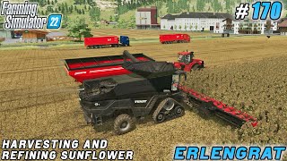 Sunflower and Corn Harvesting Following Wheat Harvest  Erlengrat Farm  FS 22  Timelapse 170 [upl. by Irbmac]