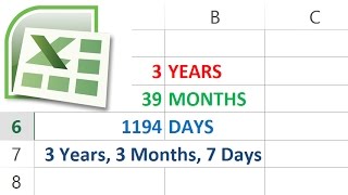 How to Calculate Days Months and Years between Two Dates in Excel [upl. by Frasier]