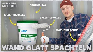 WAND GLATT SPACHTELN mit SPACHTELWALZE Einfacher als mit Kelle und Traufel  Quick Tipp 06 [upl. by Varion508]