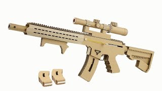 How To Make Cardboard Gun That Shoots  Taran Tactical AR15 [upl. by Sissel]