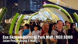 Eco Skywalk  Central Park Mall  NEO SOHO ❗ 1st walking around in 2024 at skybridge between 2malls [upl. by Lahcym]