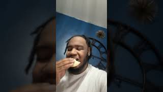 Trying Smuckerd Uncrustables Raspberry and Peanut Butter sandwich [upl. by Raddatz]