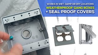 How to Install Weatherproof Electrical Outlet Gang Boxes and Seal Proof Protect Covers [upl. by Ube]