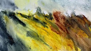 Abstract Watercolor Landscape [upl. by Elyag412]