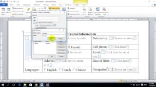 Create a Fillable Form in MS Word [upl. by Reld]