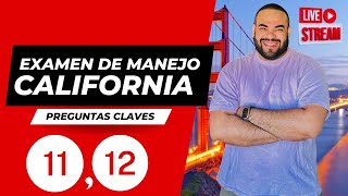 EXAMEN TEORICO DE MANEJO CALIFORNIA EN VIVO I Aprobarás con estas preguntas 11 Y 12 [upl. by Aidul]