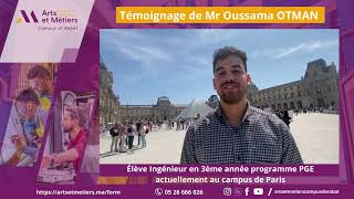 Témoignage de Mr Oussama OTMAN élève Ingénieur en 3 ème année [upl. by Nauqaj]