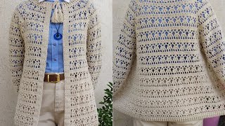 😮💫💯 Super Easy Women Sweater pattern cardigan pattern new top pattern stitch only [upl. by Aliuqet988]