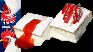 Ξεχωριστό και δροσερό γλυκό ψυγείου Cream strawberry cake ErdbeercremeKuchen ohne kochen [upl. by Yllus]