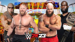 Team Brock Lesnar Vs Team Brown strongman Tonight Tag Team Match WWE 2K23 [upl. by Hselin]