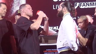 Nate Diaz vs Jorge Masvidal FACEOFFS [upl. by Aihsined]