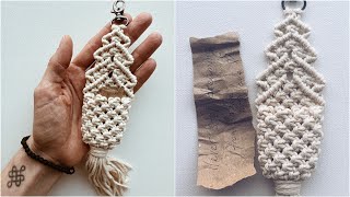 DIY keychain envelope with Christmas message Macrame Christmas Tree [upl. by Andrew]