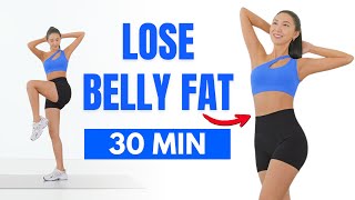 Get rid of BELLY FAT in 1 Week 🔥 30 Min Standing Workout  No Jumping No Squat No Lunge [upl. by Stace]