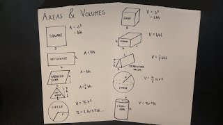 ASMR Maths  Areas amp Volumes of Shapes [upl. by Meehsar481]