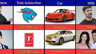 Comparison MrBeast Vs TSeries [upl. by Nnail]