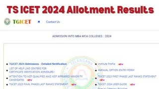 TS ICET Seat Allotment Results 2024 Declared at tgicetnicin Get Direct Link Here [upl. by Mihe598]