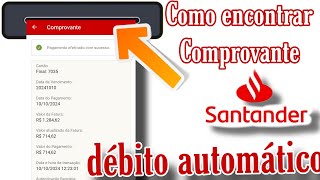 Comprovante de debito automático santander [upl. by Hgielak]