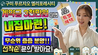 구미푸르지오엘리포레시티 회사보유분 특별혜택 3천만원이면 내집마련 [upl. by Ahser]