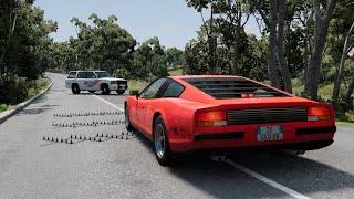 Massive Spike Strip Pileup Car Crashes 4 – BeamNG Drive [upl. by Fari]