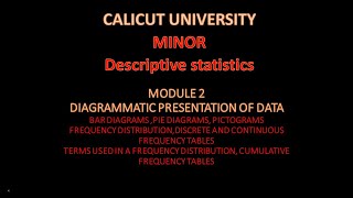 CALICUT UNIVERSITY MINOR  Descriptive statistics Module 2 DIAGRAMMATIC PRESENTATION OF DATA [upl. by Austen]