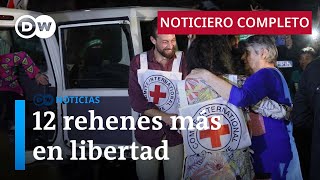 DW Noticias del 28 de noviembre Liberan a 12 rehenes más Noticiero completo [upl. by Heim]