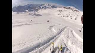 Skiing Off Piste from Punta Indren Gressoney Italy No 1 [upl. by Alaekim43]