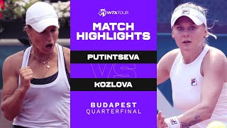 Yulia Putintseva vs Kateryna Kozlova  2021 Budapest Quarterfinal  WTA Match Highlights [upl. by Oj751]