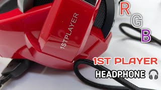 1ST PLAYER RGB GAMING HEADSET  UNBOXING  ASMR [upl. by Pool]