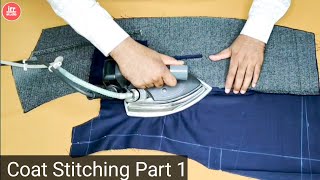 Single breast coat stitching part 1  How to sew mens coat  Gents coat silai karna sikhe [upl. by Pigeon]