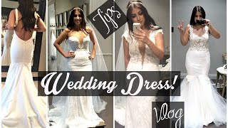 Finding my Wedding Dress Tips Trying on Dresses Vlog amp More [upl. by Imhskal]