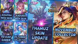 ARLOTT SKIN COLLECTOR NOVEMBER THAMUZ 1111 AURORA COLLECTOR OCTOBER KAGURA  MLBB UPCOMING SKIN [upl. by Embry376]