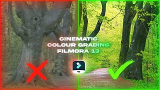 Colour Grading Raw Log Footage  Cinematic Filmora 13 Tutorial [upl. by Ydderf]