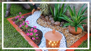 Elegante jardim com flores e pedras naturais  Ideias para jardim [upl. by Lyndsie428]