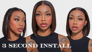 IM SHOOK 3 SECOND INSTALL 4 IN 1 PRE MAX WIG PRE BLEACHED PLUCKED CUT STYLED FT MYFIRSTWIG [upl. by Som]