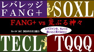 【狂乱の神々】FANG vs レバレッジFANG vs SOXL vs TECL vs TQQQ！授かるのは恵みか神罰か！？【2024年5月1週目】 [upl. by Eirot]