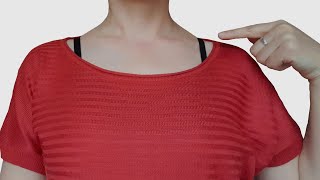 How to Easily Adjust a Wide Stretched Neckline Without a Sewing Machine [upl. by Fortuna]