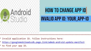 Invalid App ID YOURAPPID Android studio [upl. by Mcclelland]