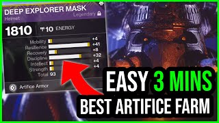 The BEST ARTIFICE Armor Farm Made EASY 3 Minutes Destiny 2 [upl. by Binnie588]