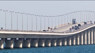 Saudi Arabia Dammam to Bahrain King Fahd Causeway Road experience Bahrain bridge [upl. by Eelarac]