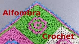 Como tejer una ALFOMBRA a crochet o ganchillo multicolor tutorial paso a paso Moda a Crochet [upl. by Robinet]