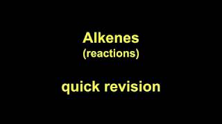 Quick Revision  Alkenes reactions [upl. by Demetria]