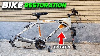 INCREDIBLE Bicycle RESTORATION Transforming A Trash Bike Into A Overlord Mountain Bike [upl. by Barbe]