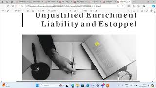 unjustified enrichment liability and estoppel PVL3704 revision 2024 [upl. by Ymirej481]