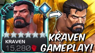 6 Star Kraven The Hunter First Look Gameplay  NEW GAMEPLAY MECHANICS  Marvel Contest of Champions [upl. by Pennie]