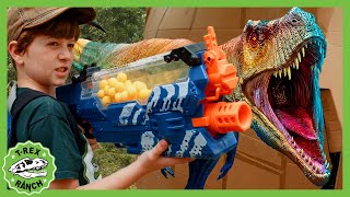 Dinosaur Box Fort Challenge amp Escape  TRex Ranch Dinosaur Videos for Kids [upl. by Oilcareh]