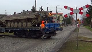 Pociąg wojskowy quoteszelonquot w Braniewie  Polish military train [upl. by Fotina]