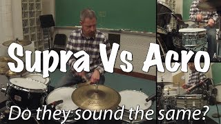 Ludwig Supraphonic vs Acrolite Snare Drum Shootout and Sound Check Do they sound the same [upl. by Amsab49]