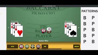 Baccarat Strategy  5 Pattern Sequence  Tutorial [upl. by Nuahsad695]