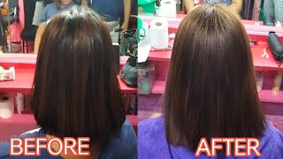 REBONDING AND HAIRCOLOR WITH BRAZILIAN KERATIN BLOWOUT TREATMENT janesalontv8350 [upl. by May652]